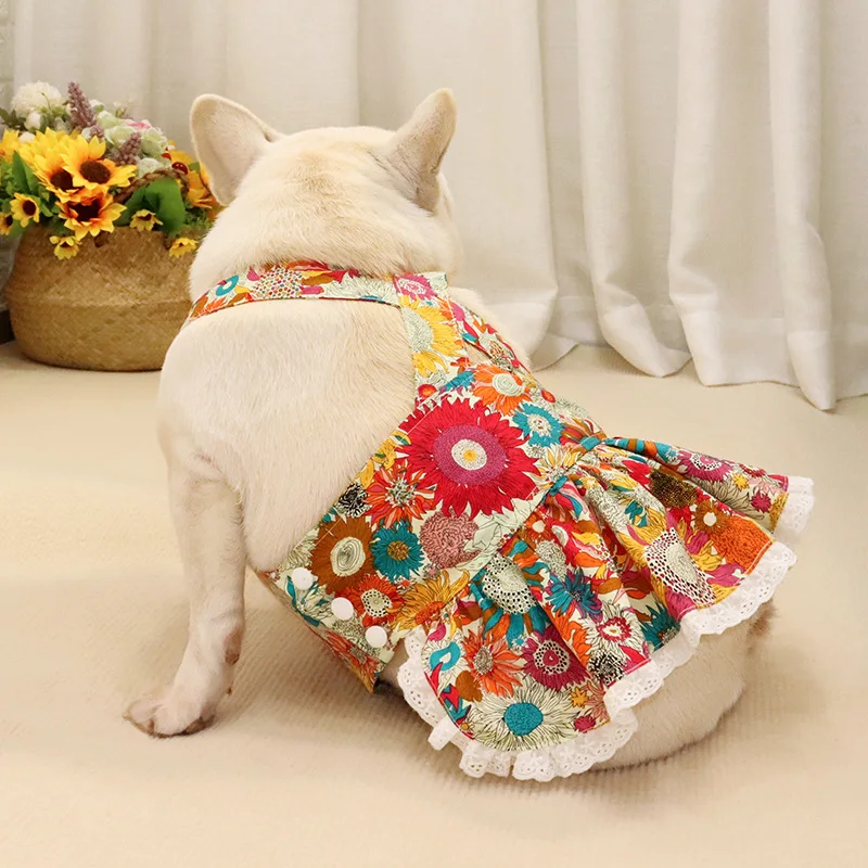 

French Bulldog Clothing Summer Pet Dress Pug Dog Clothes Skirt Schnauzer Poodle Yorkie Bichon Dog Costumes Apparel Dropshipping