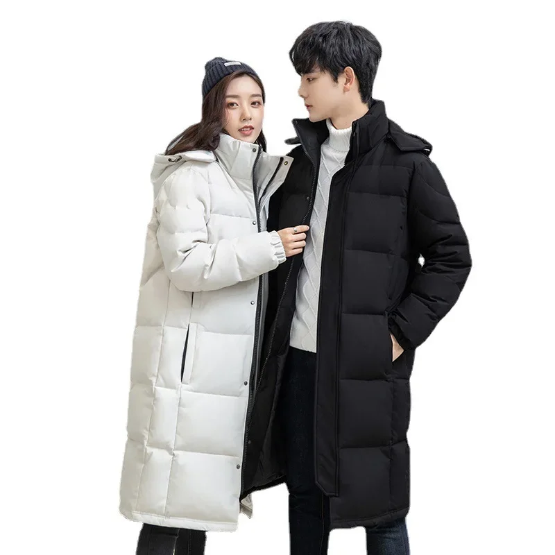 Зимний мужской пуховик средней длины модный утолщенный теплый студенческий