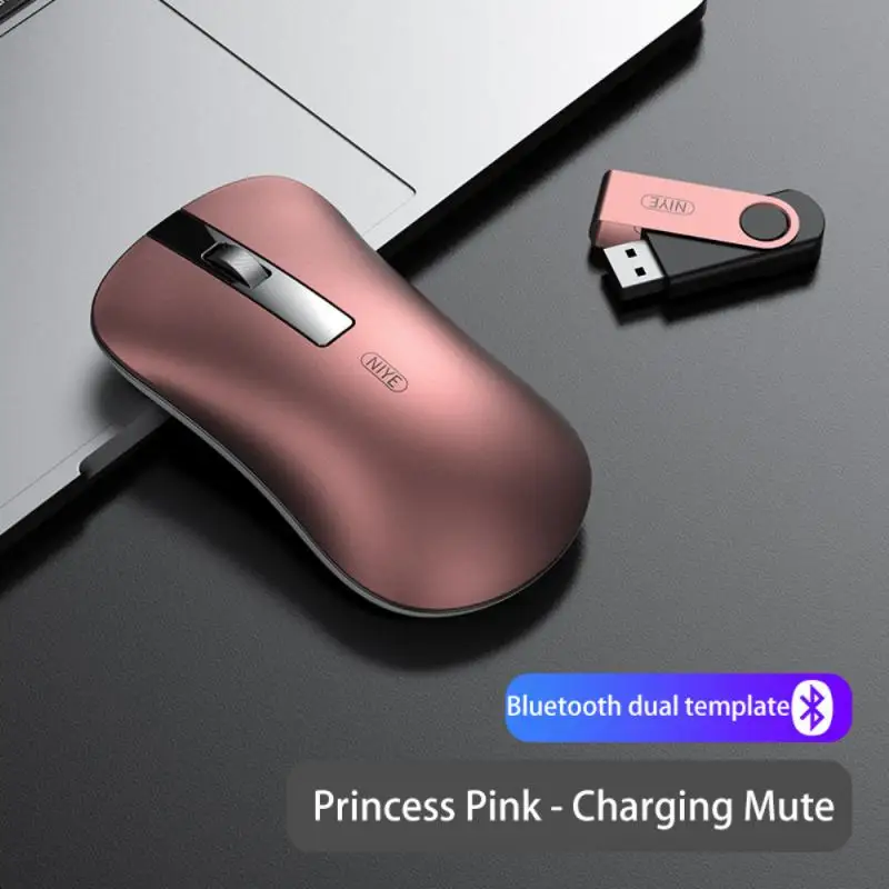 

Aluminum Alloy Wireless Mouse New Charging Silent Wireless Mouse Wireless Convenient Bluetooth Dual Mode Mouse