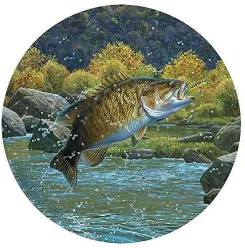 

Metal Tin Sign Round River Fishing Lure Bait Bar Pub Retro Poster 30cm Diameter