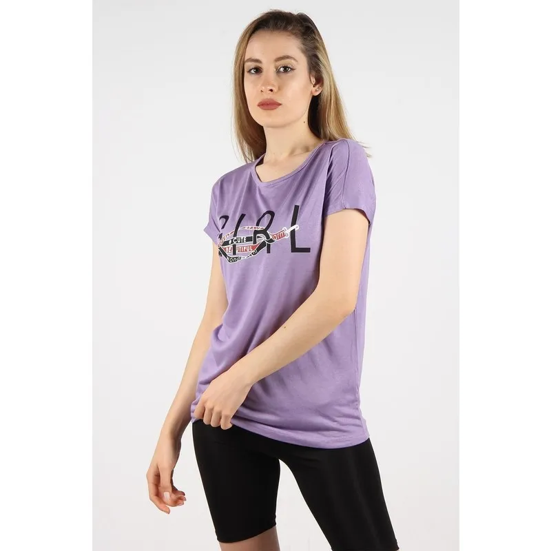 

102 BY060196 - 19497 Girl Printed Lady Short Handle Body Temporary Shed Vsk T-Shirt t shirt y2k top nostalgic summer women's t-shirt anime blu