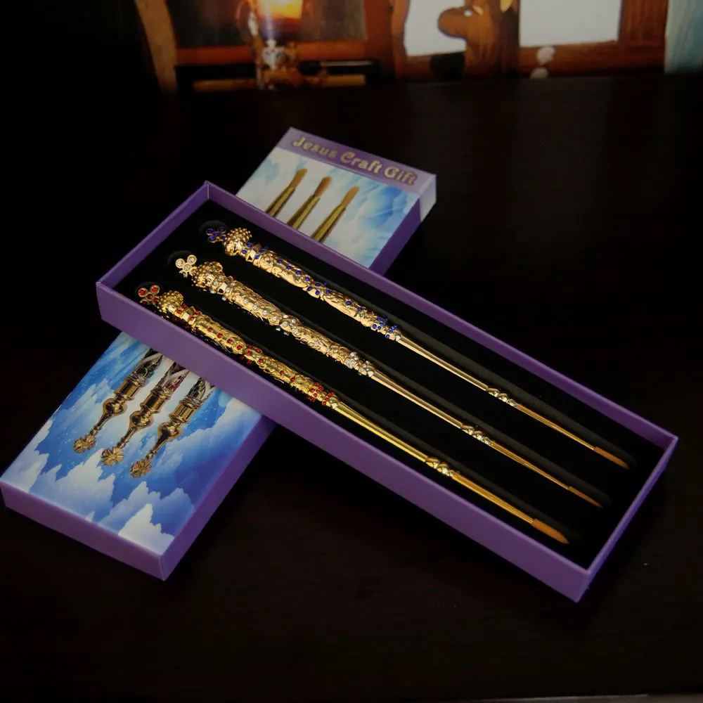 

Church Supplier Holy Water Mass Set Baptism Religious Activity Gold Plated Gemstone Decoration Bishop Sprinkler Стрючица Золото