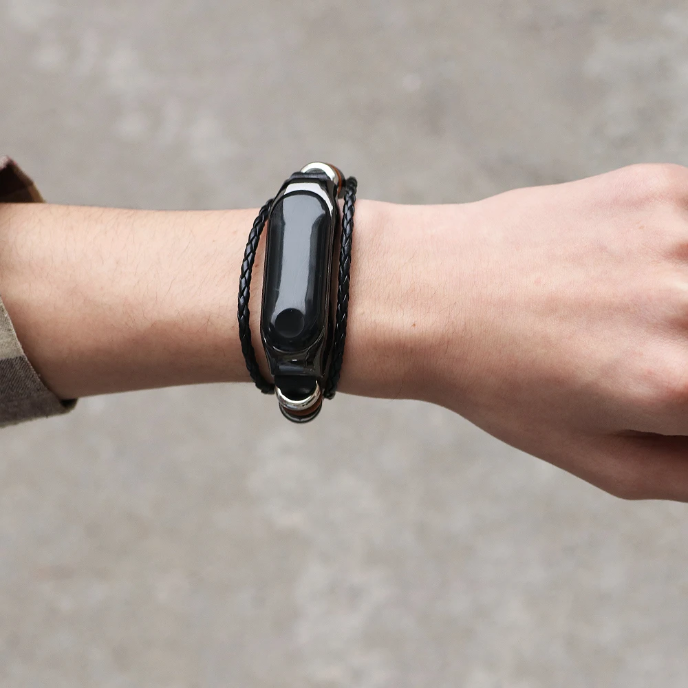 Модный кожаный ремешок для Xiaomi mi Band 6 5 4 3 браслеты в этническом стиле часов ретро