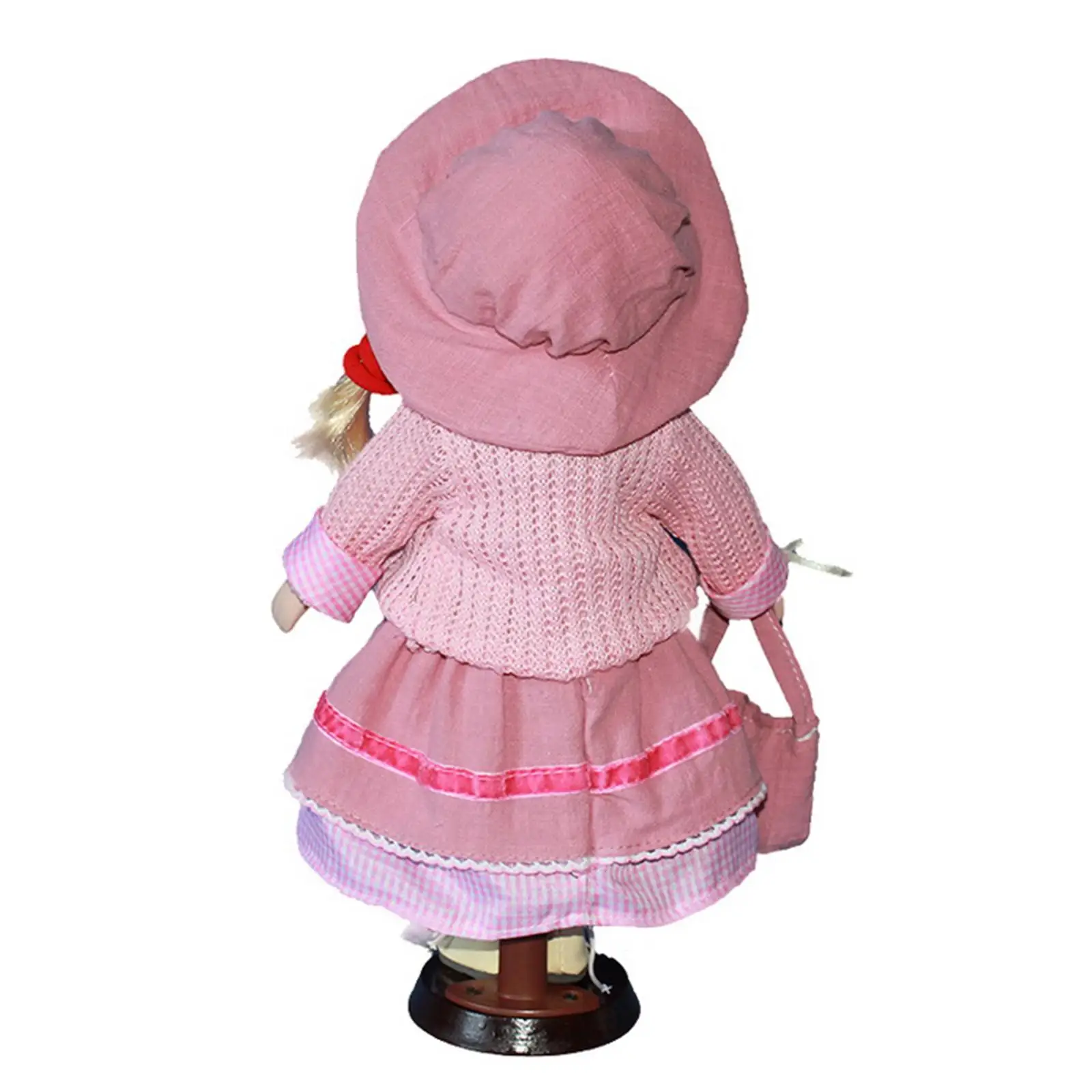 30cm Porcelain Girl Doll  People with Pink Clothes for Toys Figure