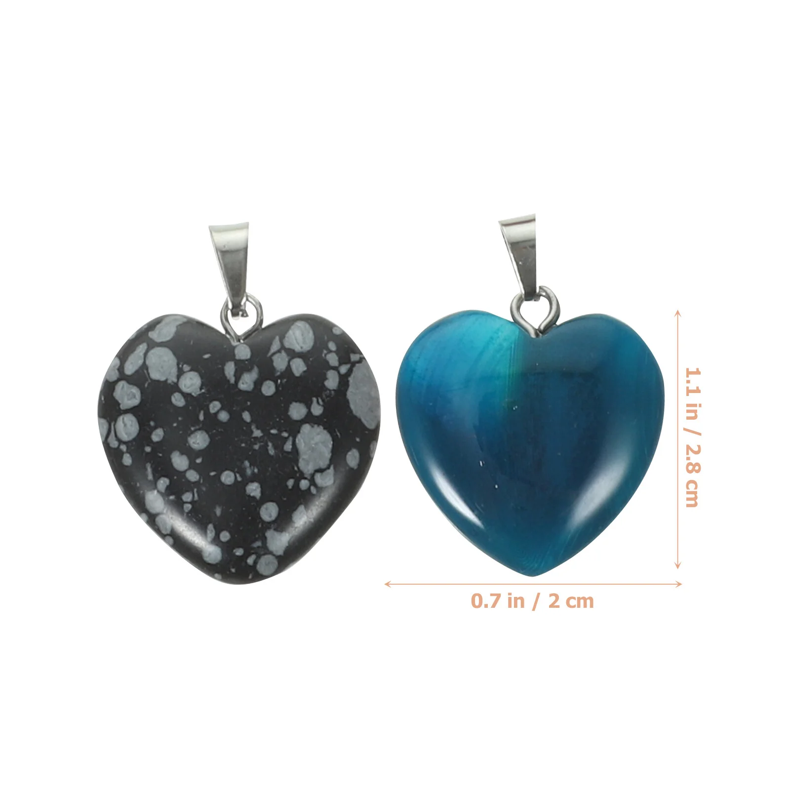 20 Pcs Crystal Decor Pendant Necklace Accessory Decorate Heart Shaped Natural Bracelet Ornament