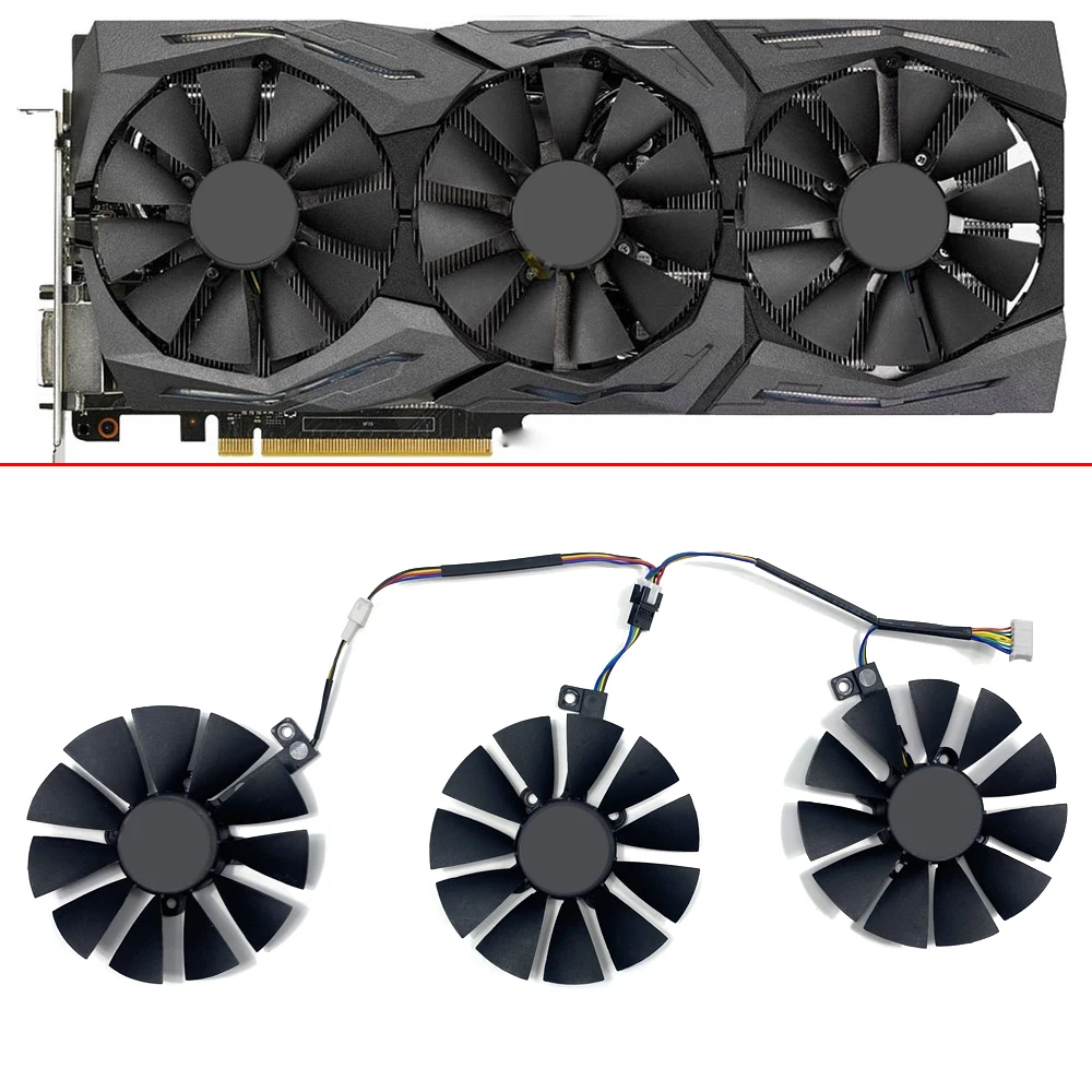 3 шт., новый вентилятор охлаждения для ASUS GTX 1070 Ti R9 390X 1060 GTX1080 Ti RX 980 RX480 3 шт., новый вентилятор охлаждения для ASUS GTX 1070 Ti R9 390X 1060 GTX1080 Ti RX 980 RX480