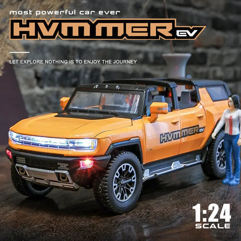 Новая модель автомобиля HUMMER EV из сплава в масштабе 1:24 Литые металлические
