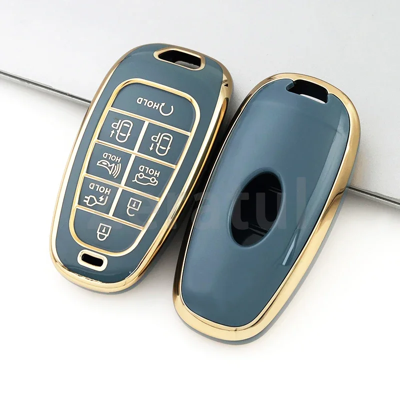 8-кнопочный чехол для автомобильного ключа из ТПУ брелок Hyundai Solaris Sonata Hybrid NEXO NX4