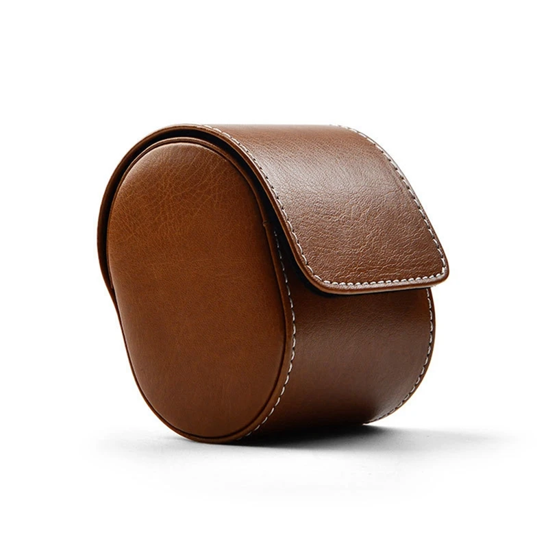 

Watch Bag PU Leather Wrist Watch Case With Zipper Travel Portable Jewelry Box Two Layer Of Cowhide Watch Organizer