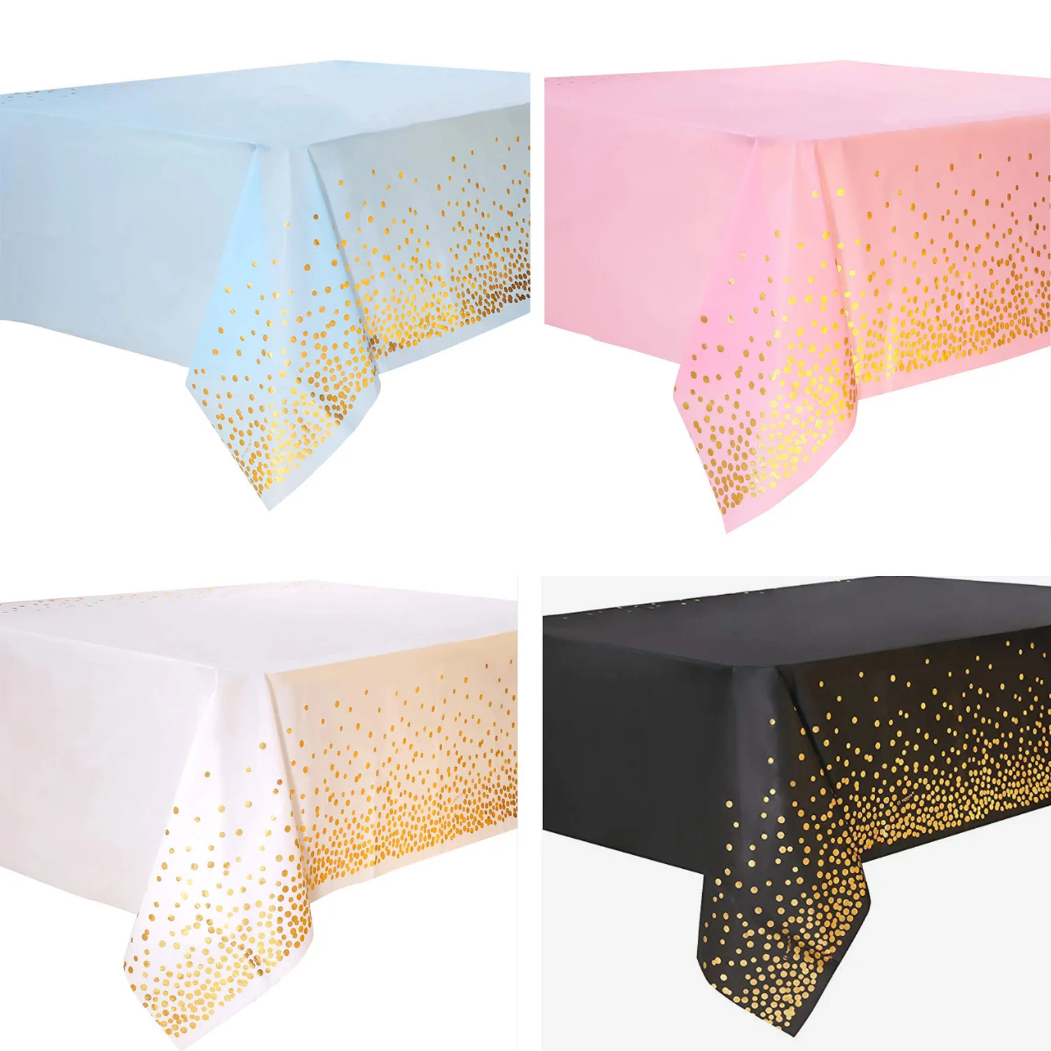 

Disposable Tablecloth Gold Rose Gold Bronzing Powder Small Dot Arrangement Birthday Wedding Party Supplies