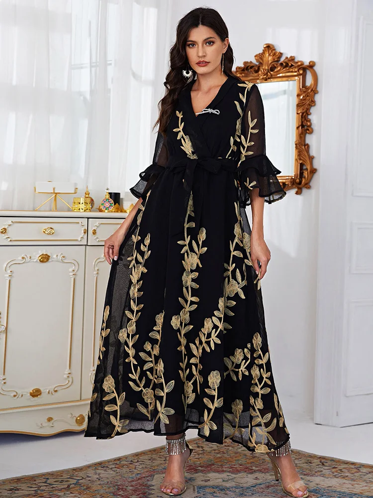 

TOLEEN Women Casual Elegant Maxi Long Dresses 2022 New Summer Luxury Embroidery Arabic Turkey African Evening Party Robe Vestido