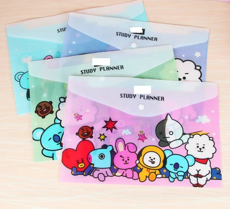 

Durable Folder Cute Snap Cartoon A4 File Bag Animal Document Organizer Storage Bag Office School Supplies Stationery Kids Gift
