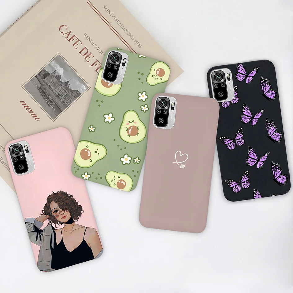 

For Xiaomi Redmi Note 10 Case Cute Heart Avocado Soft Silicone Cover Phone Case on Redmi Note 10S Note10 S Note 10 Pro Max Funda