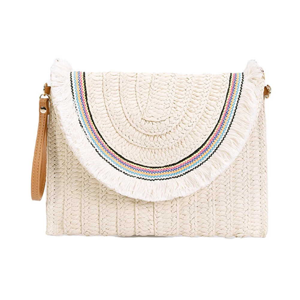 

Straw Clutch Bag Women Hand-woven Shoulder Crossbody Summer Beach Purse Handbag Women Outdoor Business Traveling