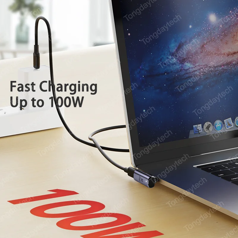 Магнитный адаптер USB Type-C 100 Вт U-образный 40 Гбит/с быстрая передача данных 4K/8K 60 Гц
