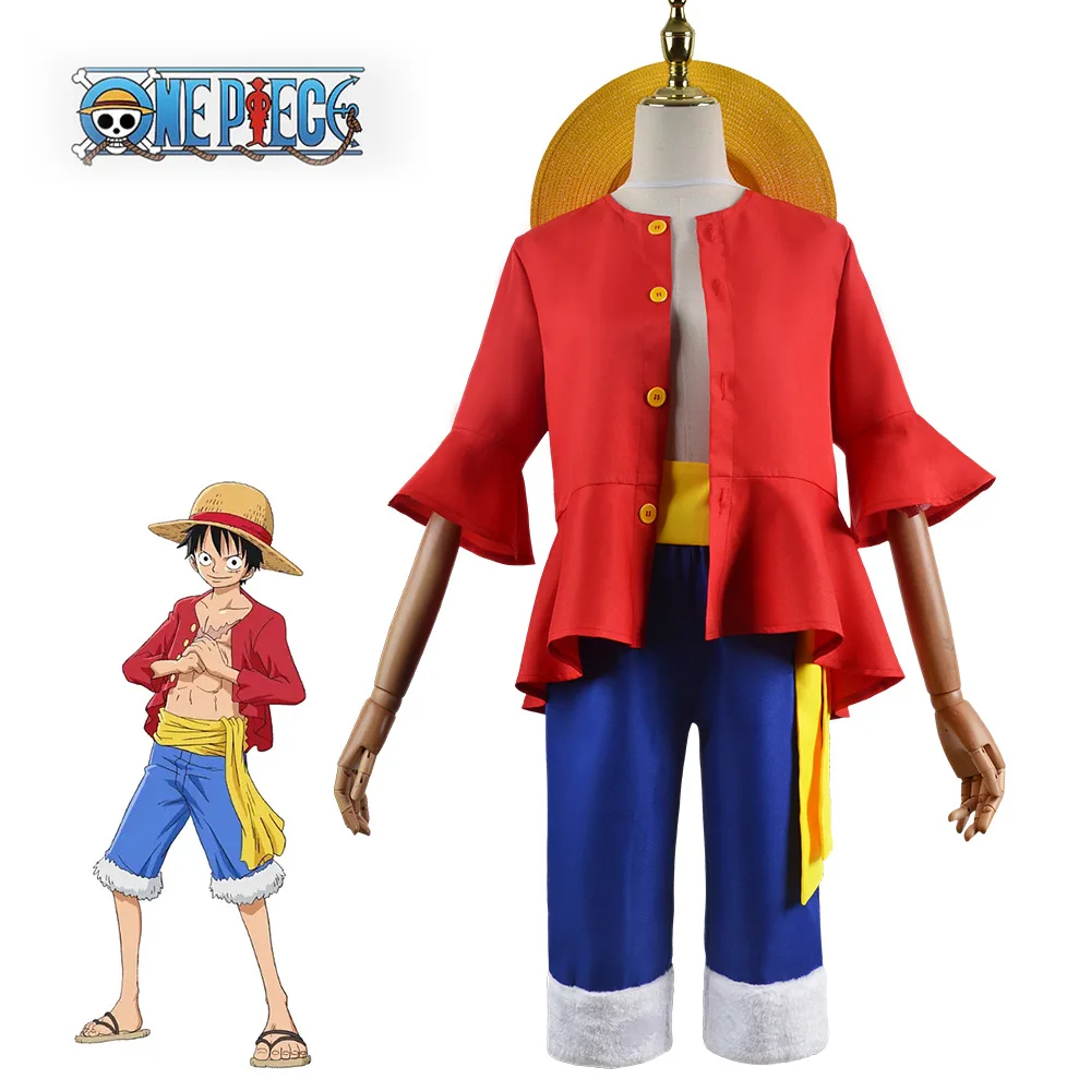 

Adult Kids Anime Two Years After Monkey D.Luffy Cosplay Costume Monkey D.Luffy Hat with Shoes Full Set Halloween Cosplay Clothes