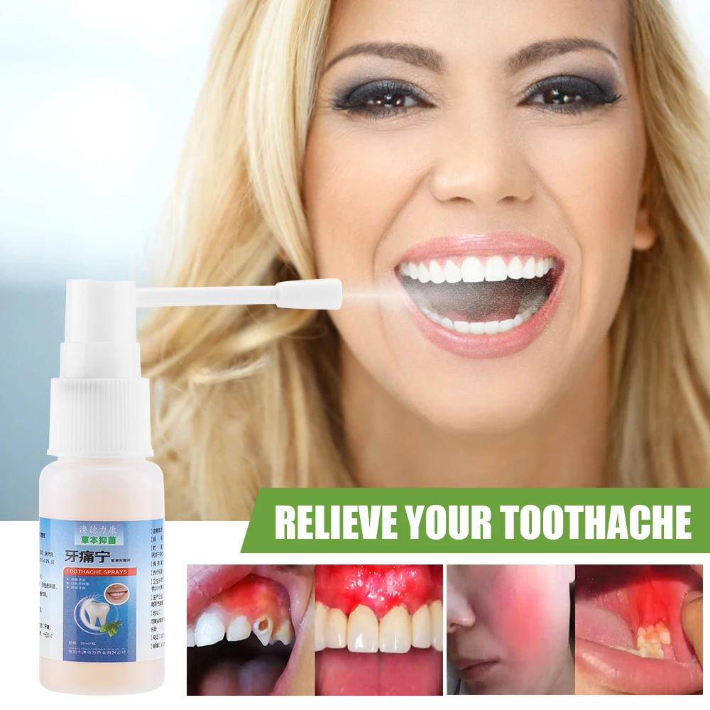 

Спрей для облегчения боли в зубах, уход за полостью рта, лечение зубной боли, предотвращение зубов, антибактериальное средство для удаления ротовой боли, травяной спрей для полости рта