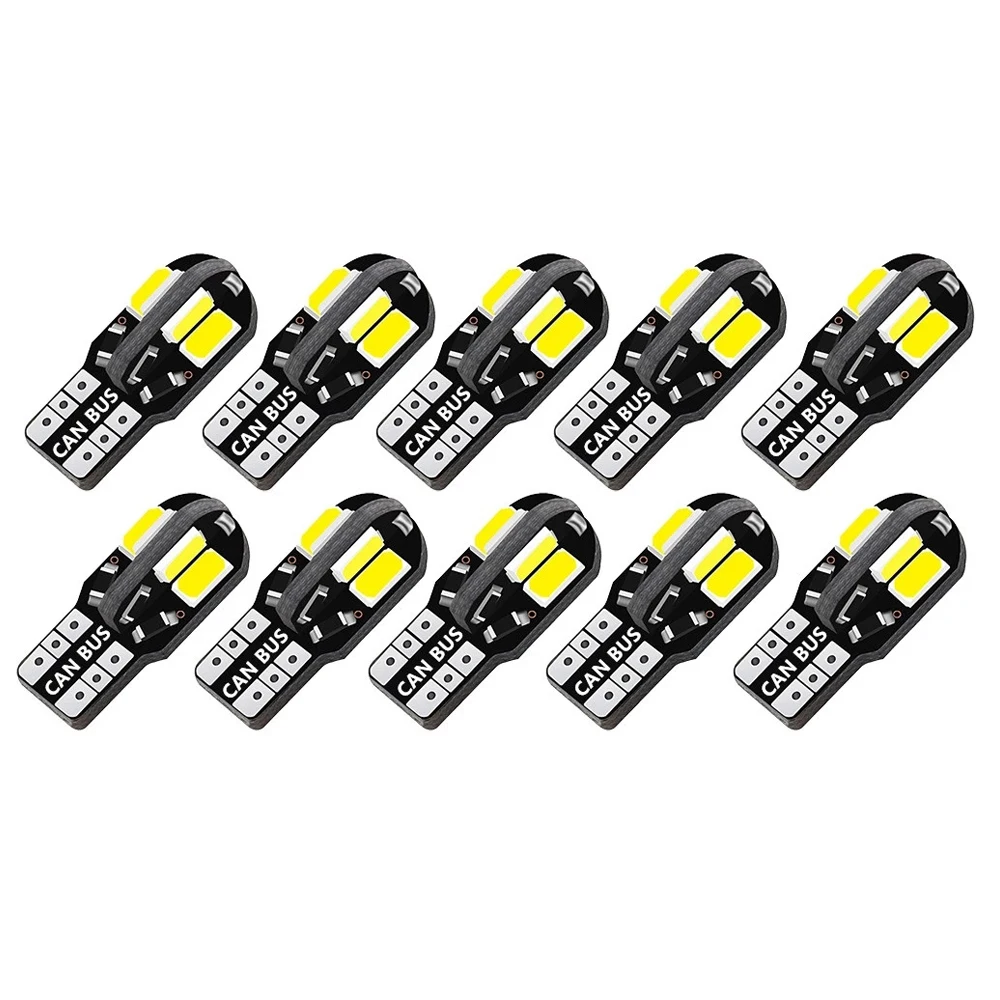 

10x W5W T10 LED CANBUS No Error 5W5 12V 5W 600Lm Супер яркий салон автомобиля Боковой фонарь 194 3030 SMD Автоматическая лампа Белый Янтарный Красный