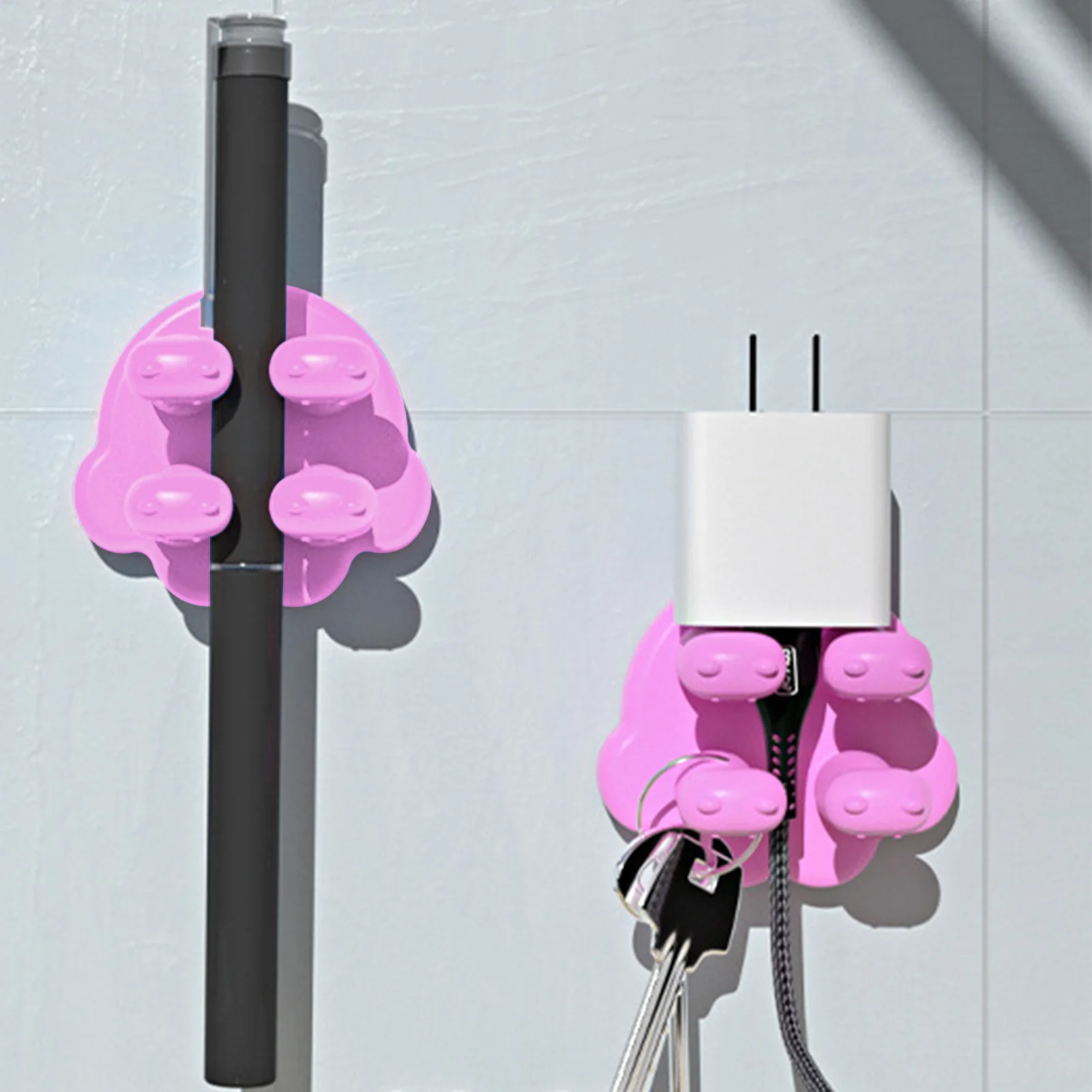 

5pcs Silicone Toothbrush Holder Multifunction Utility Hooks Adhesive Waterproof Wall Mount Hook For Kitchen Bathroom Office