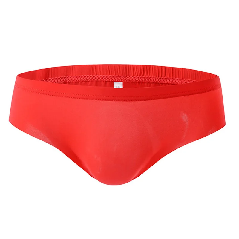 

Men's Sexy Underwear Ice Silk U Pouch Male Briefs Translucent Low Waist Seamless Quick Dry Underpants Y-Front Skinny Panties