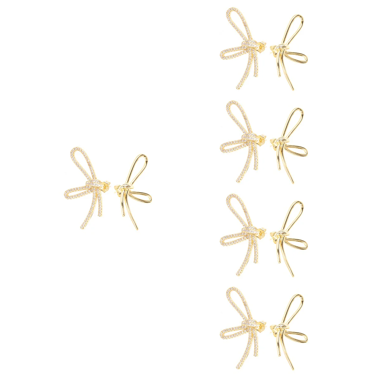 

Earrings Stud Goldbow Jewelry Plated Fun Cool Rhinestone Zircon Zirconia Cubic Clipsilver Sterling 925 Bowknot Drop Piercedear