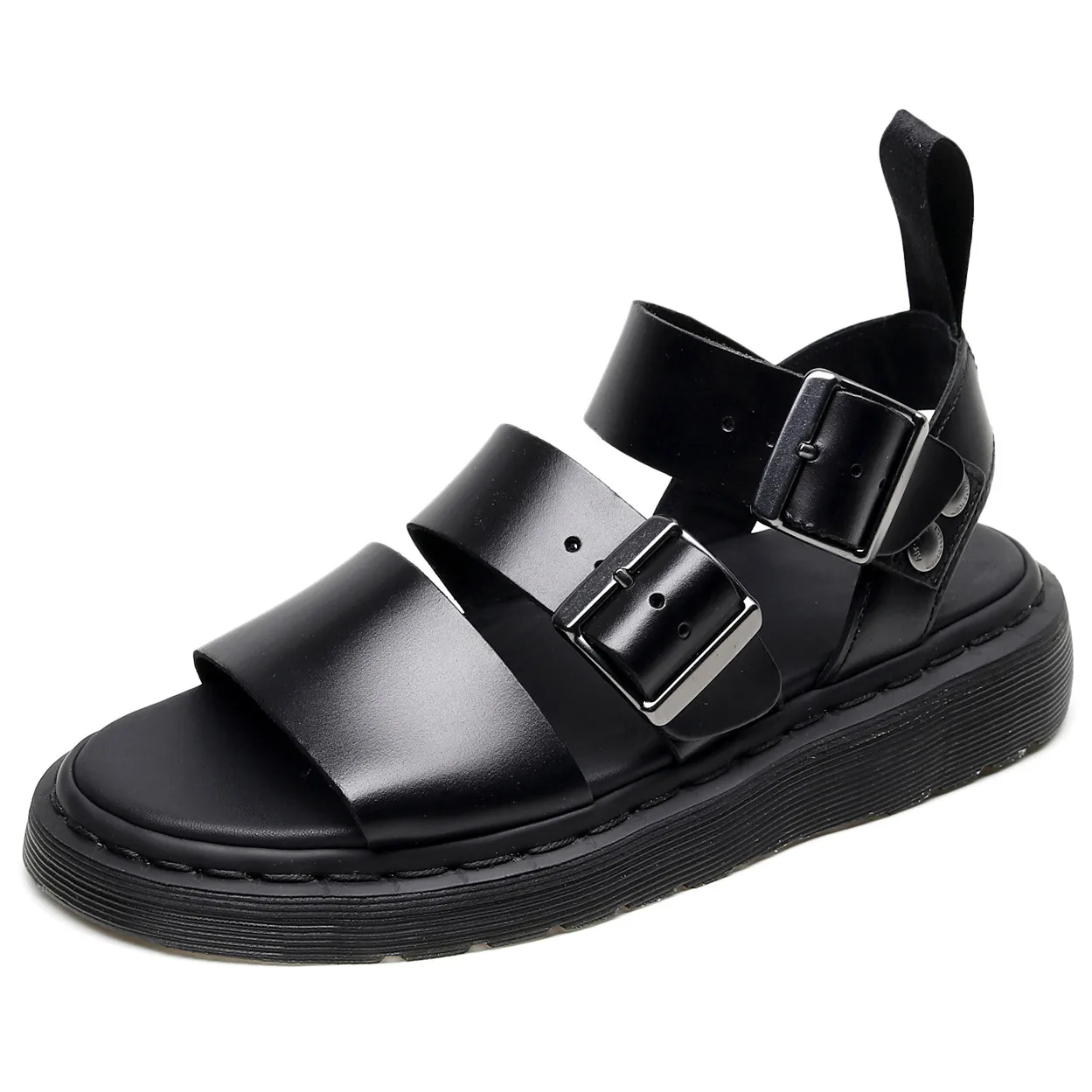 

Men Summer Leather Gladiator Sandals Women Fashion Flat Roman Beach Shoes Outdoor Casual Buckle Platform Sandals Men Size 36-45