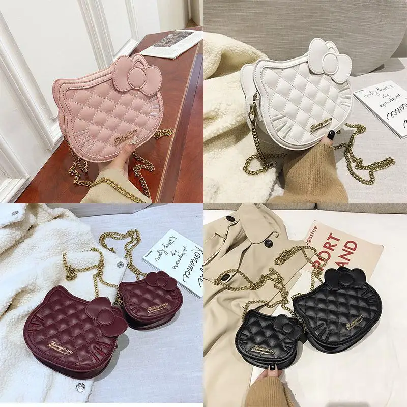 

Sanrio Hellokitty Women's Bag Niche Rhombus Chain Bag 2022 New One-shoulder Messenger Bag Women's All-match Small Bag