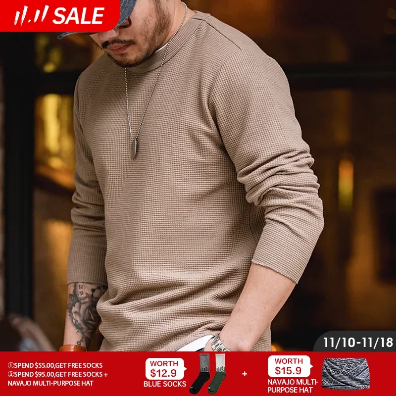 Maden Спецодежда японский винтажный тяжелый 300 г вафельная футболка с круглым