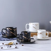 marble coffee cup black and white cup saucer cup high quality set cup mugs cups