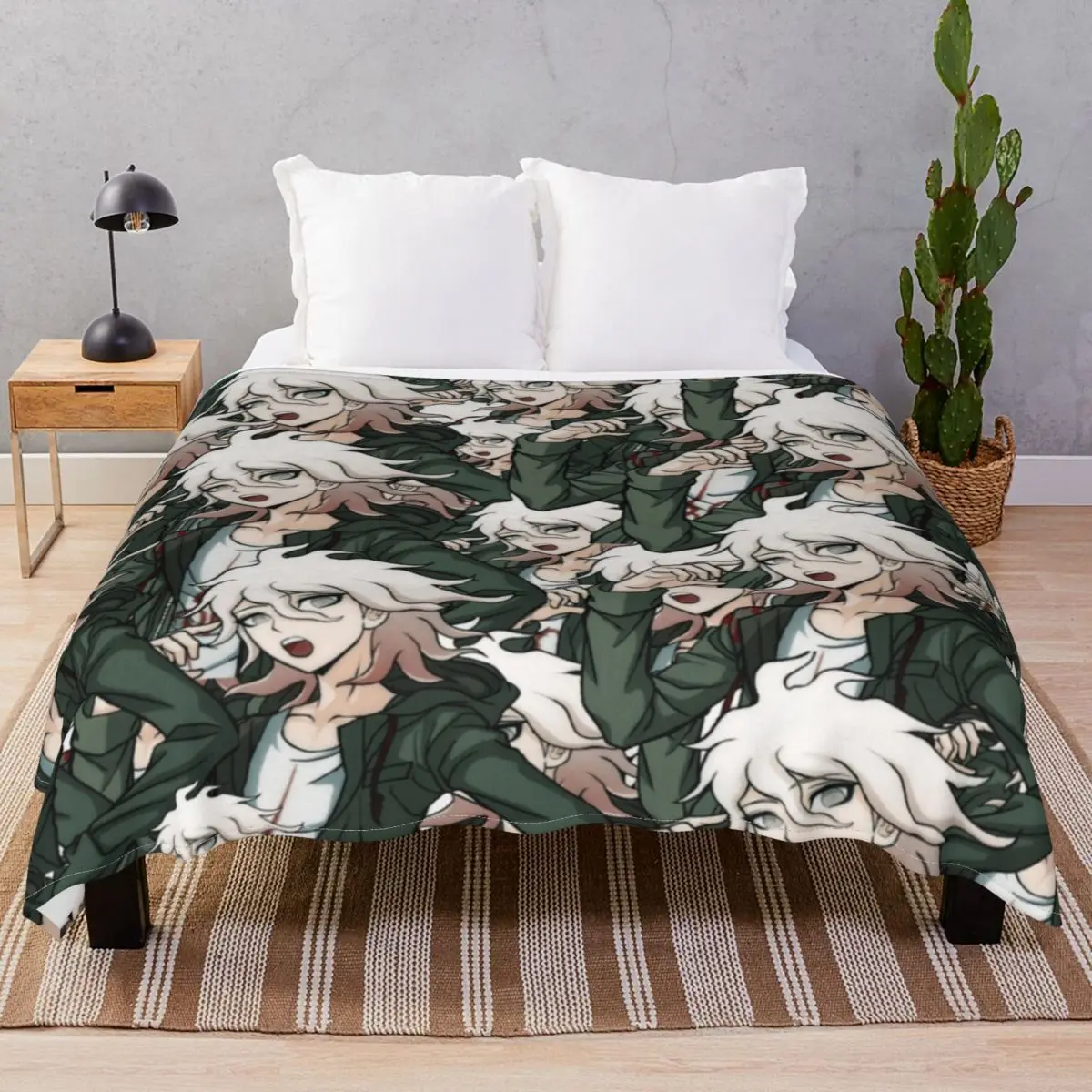 

Nagito Komaeda Voice Hope Blankets Fleece Summer Fluffy Throw Blanket for Bedding Home Couch Travel Cinema