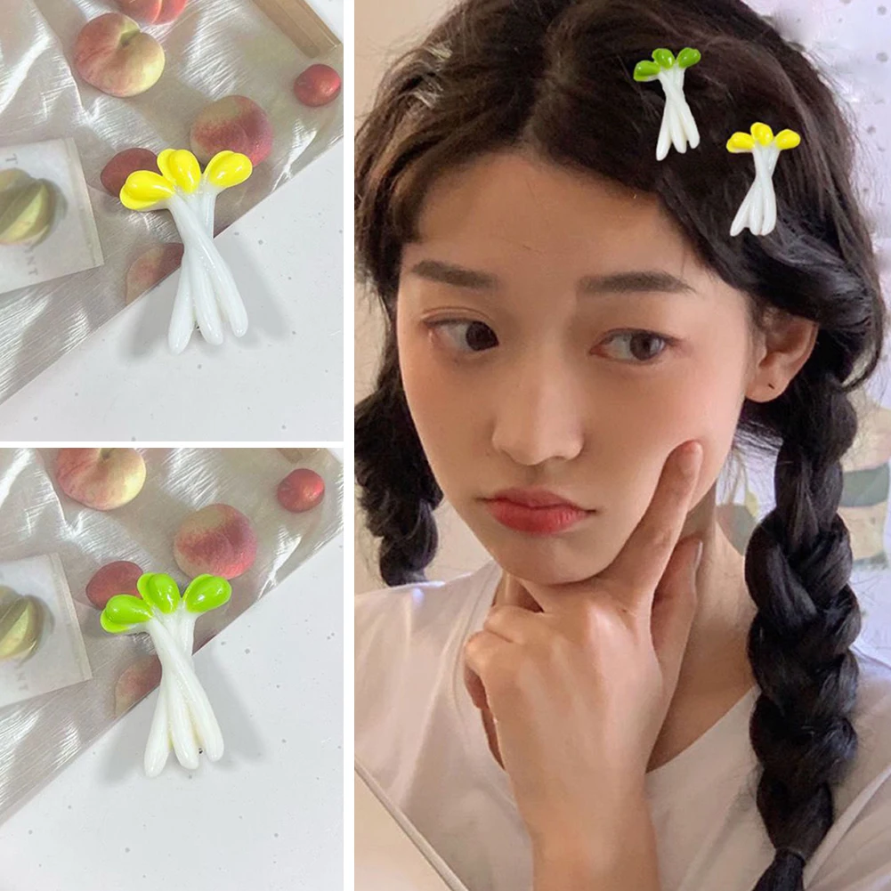 

Женская заколка для волос, забавная заколка для волос с имитацией растений, забавная боковая заколка, модные аксессуары для волос