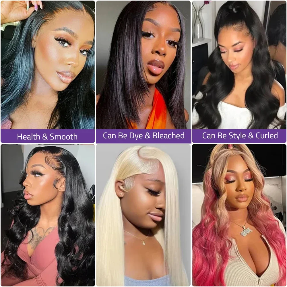 Предварительно вырезанный 5x5 бесклеевой кружевной фронтальный парик Bone Straight 13x6 HD