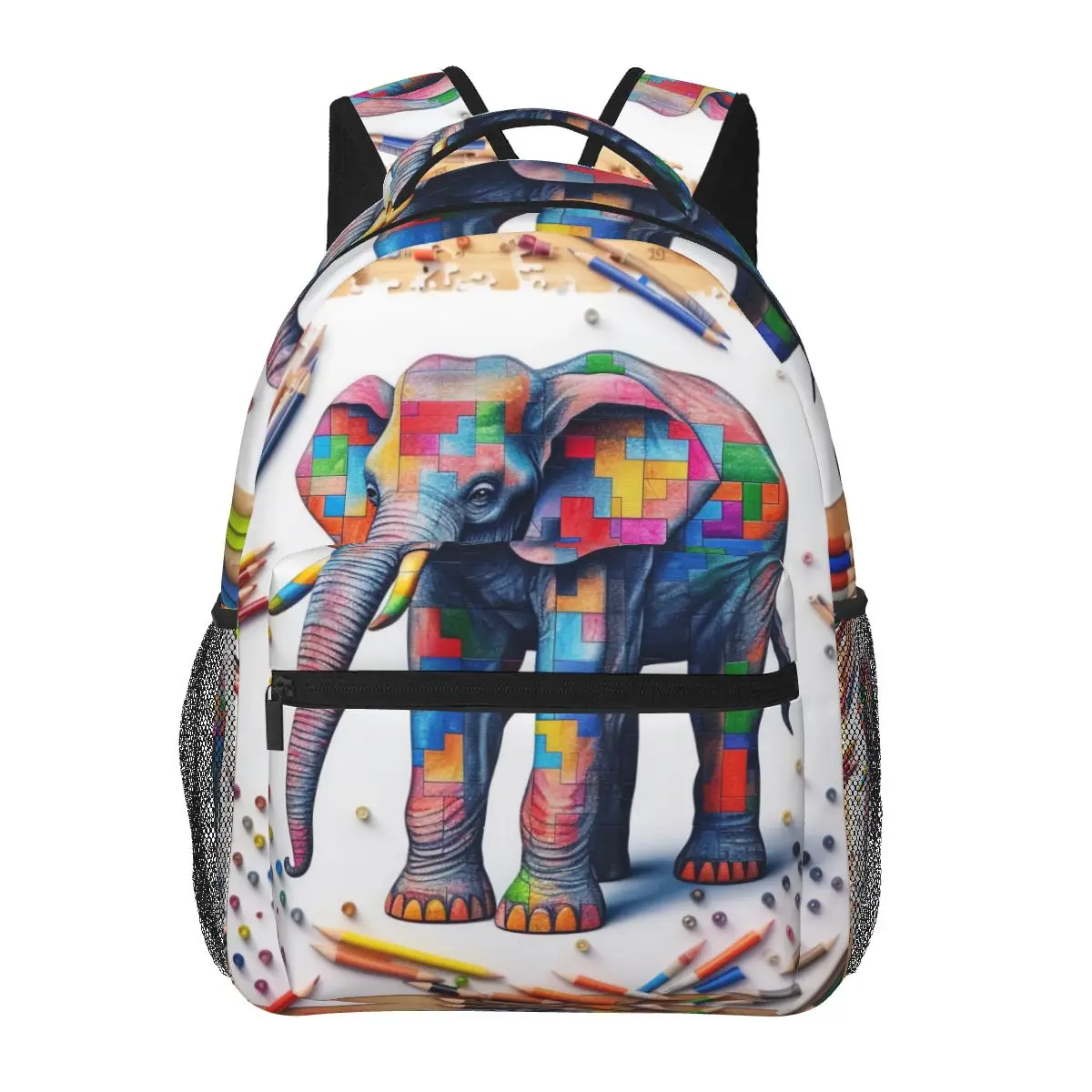 

Рюкзак со слоном художественные студенческие рюкзаки унисекс, цветные, легкие, школьные ранцы Kawaii, рюкзак