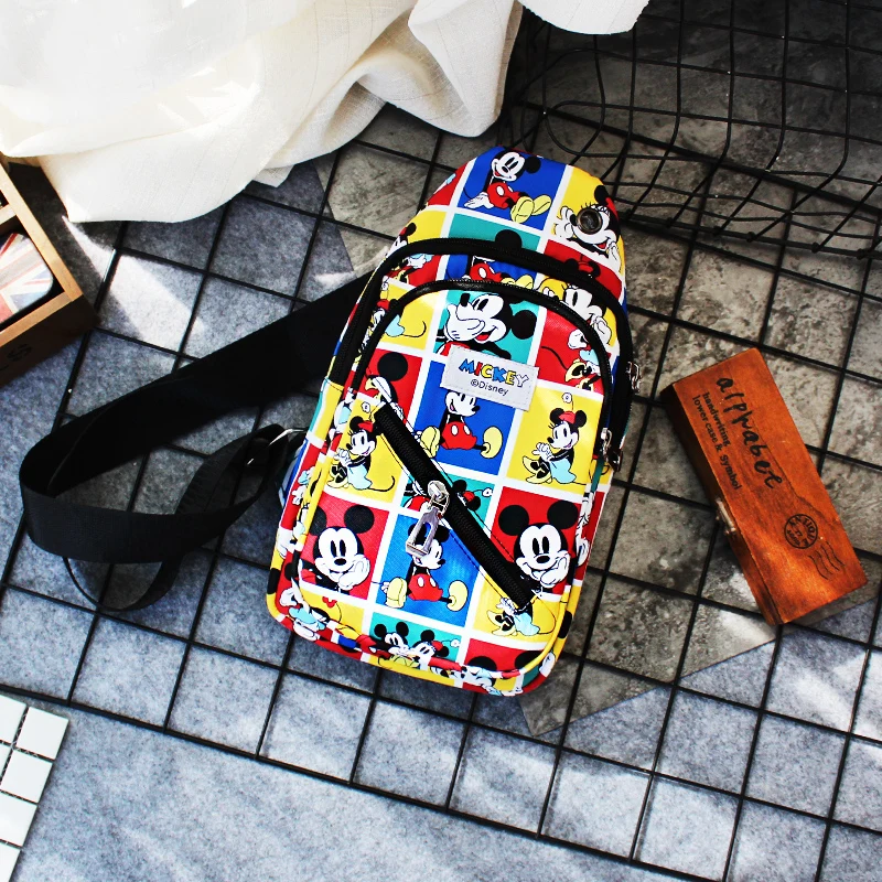 

Детская сумка-мессенджер Disney, модная маленькая сумочка для девочек, милая нагрудная сумка с рисунком Микки Мауса, красивый маленький рюкзак...