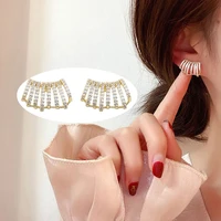 new trend gold metal inlaid with crystal stud earrings for women korean fashion women earrings party classic jewelry gifts