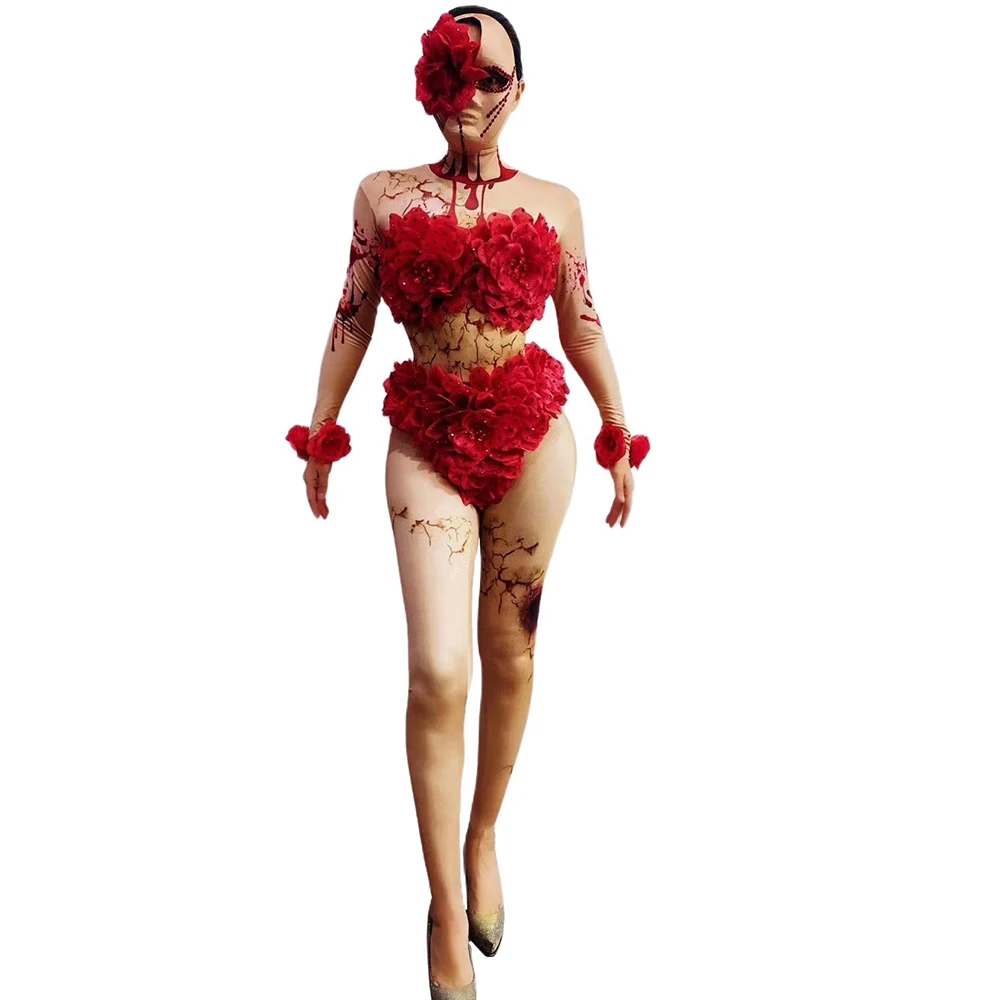 

Облегающий эластичный женский боди с длинным рукавом, комбидресс с аппликацией, одежда для ролевых игр, маскарадный сценический костюм, жен...