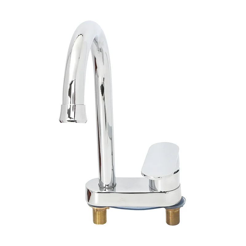 

All copper kitchen faucet, double hole pressurized universal rotary cold and hot faucet, household washbasin, vegetable basin