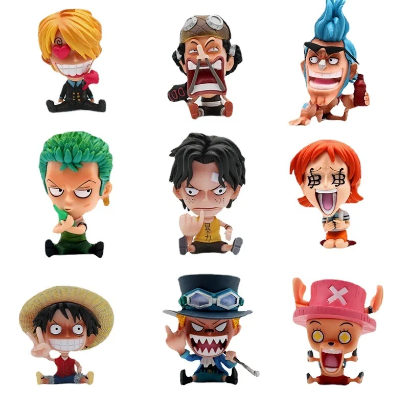 

Chibi style One Piece Luffy Anime Figure Roronoa Zoro Action Figurine 10cm PVC Collectible Model Doll Toys Gifts