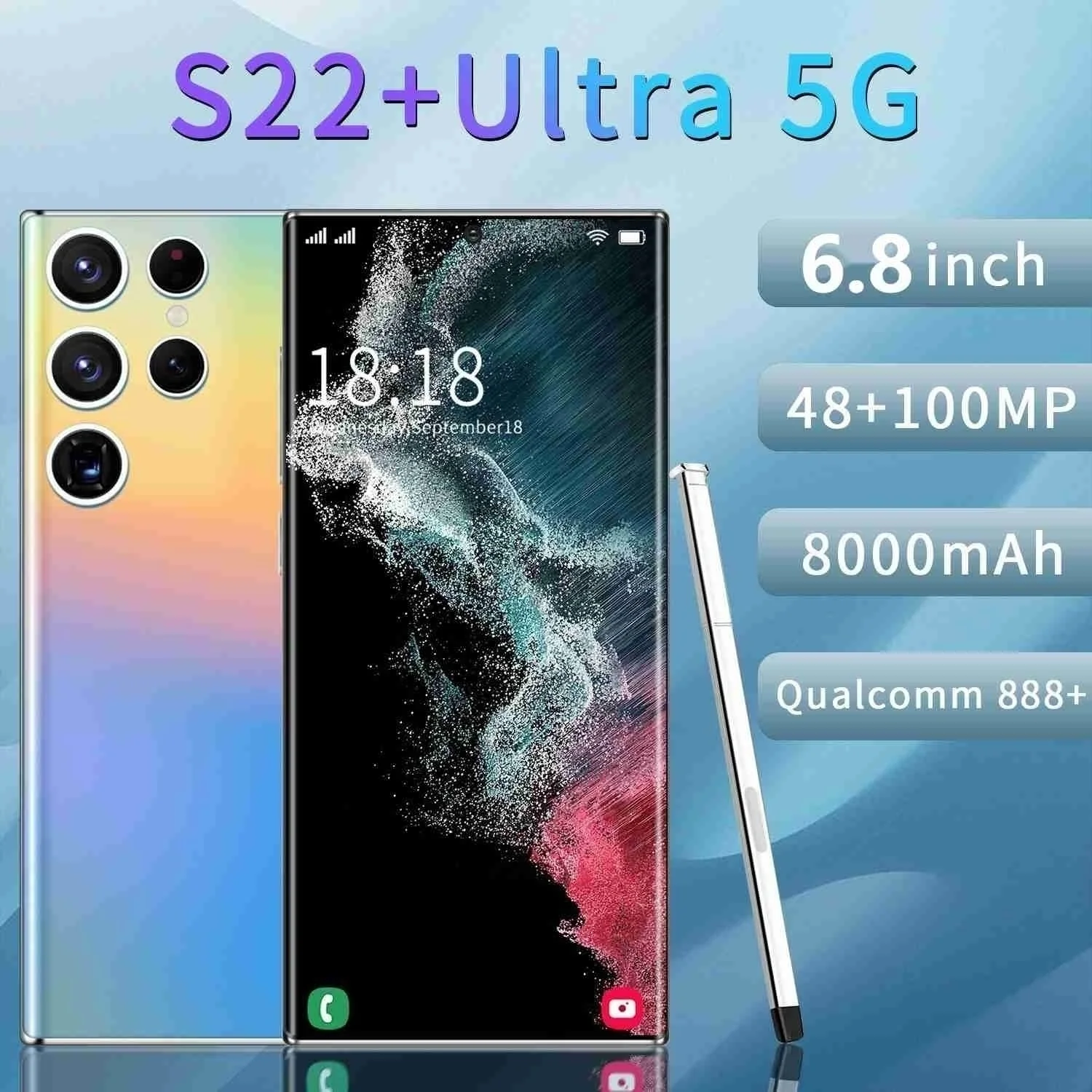

2023 Global Version S22 Ultra SmartPhone 6.8 Inch HD 16GB+1TB Dual Sim Unlocked Mobile Phone 48MP+100MP 4G/5G portable Cellphone