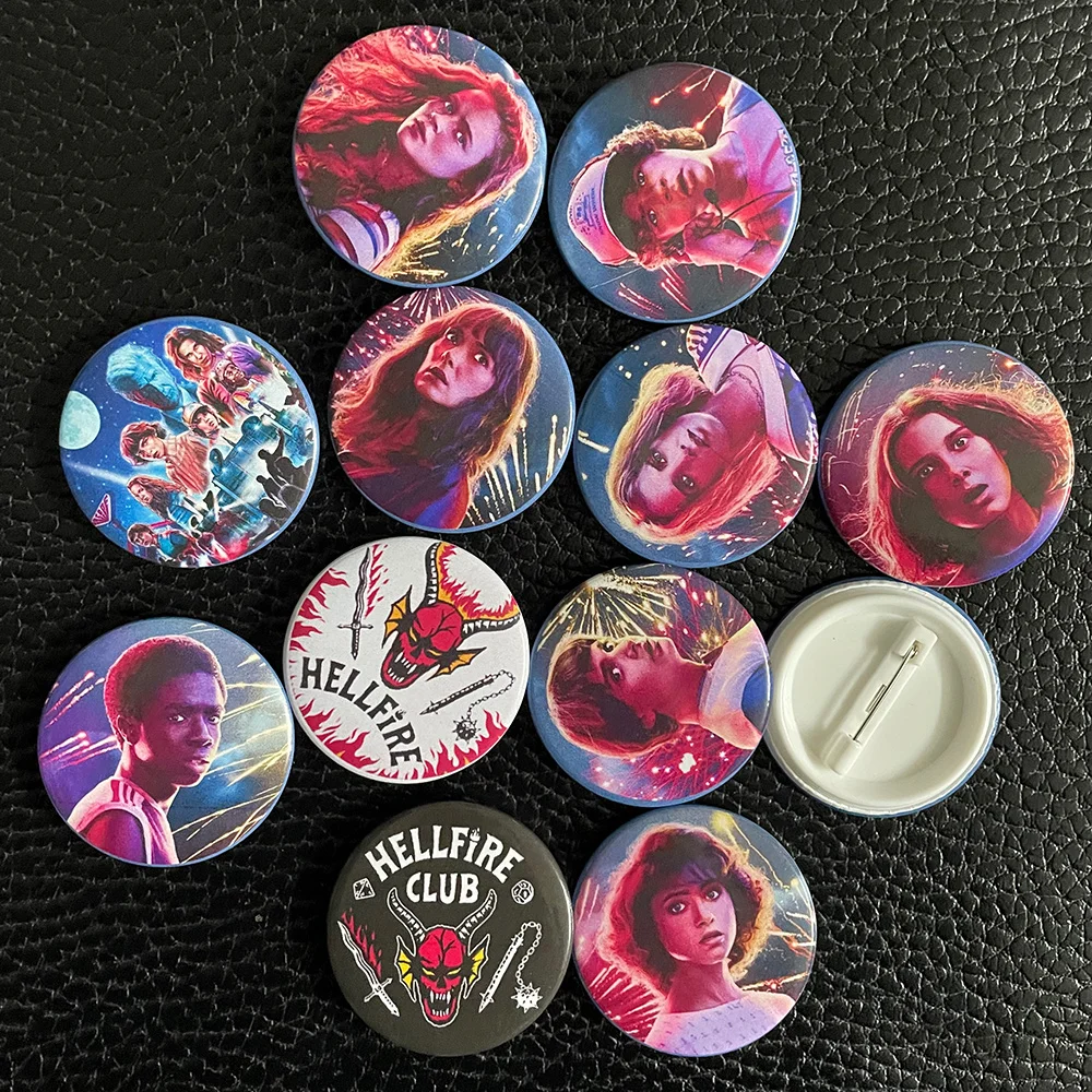 

12pcs/set Stranger Things Birthday Decoration Fiesta Badge Boy Girl 11 ST Birthday Gifts Treat Bag Stuff Accesorios