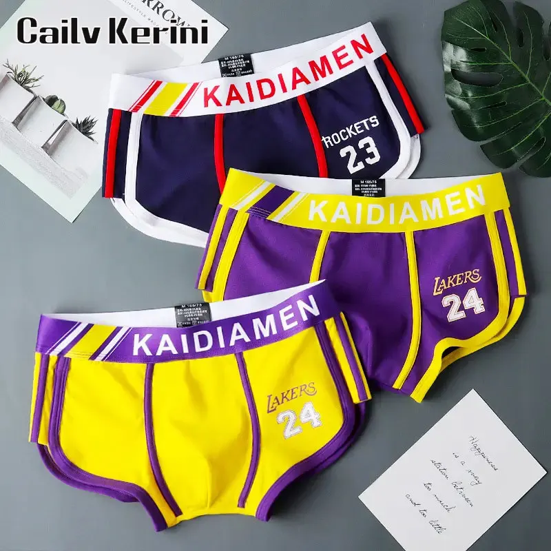 

Cailv Kerini 3Pcs/Lot Cotton Men Boxer Shorts Multicolor Underwear Boxer Summer Mid Waist Underpants Breathable Men's Panties