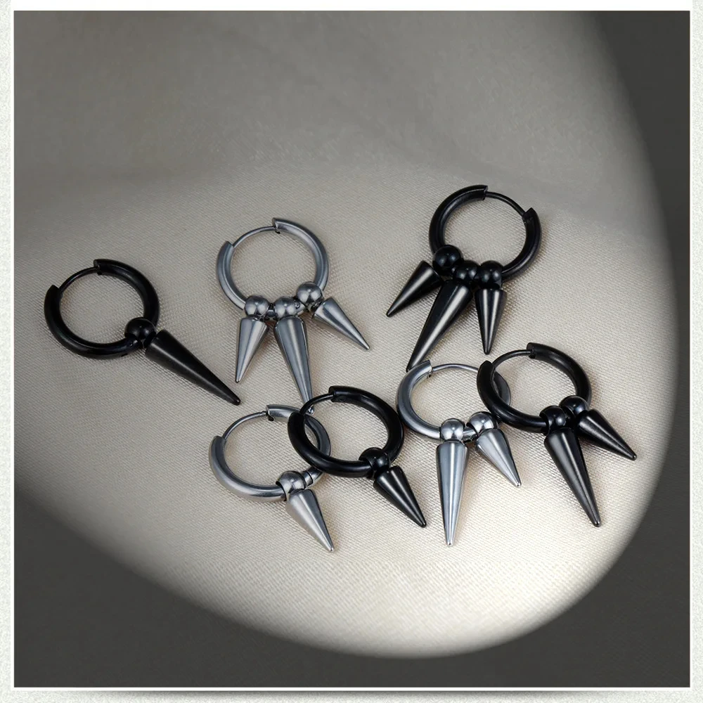 Серьги-кольца с шипами в стиле хип-хоп для мужчин и женщин украшения