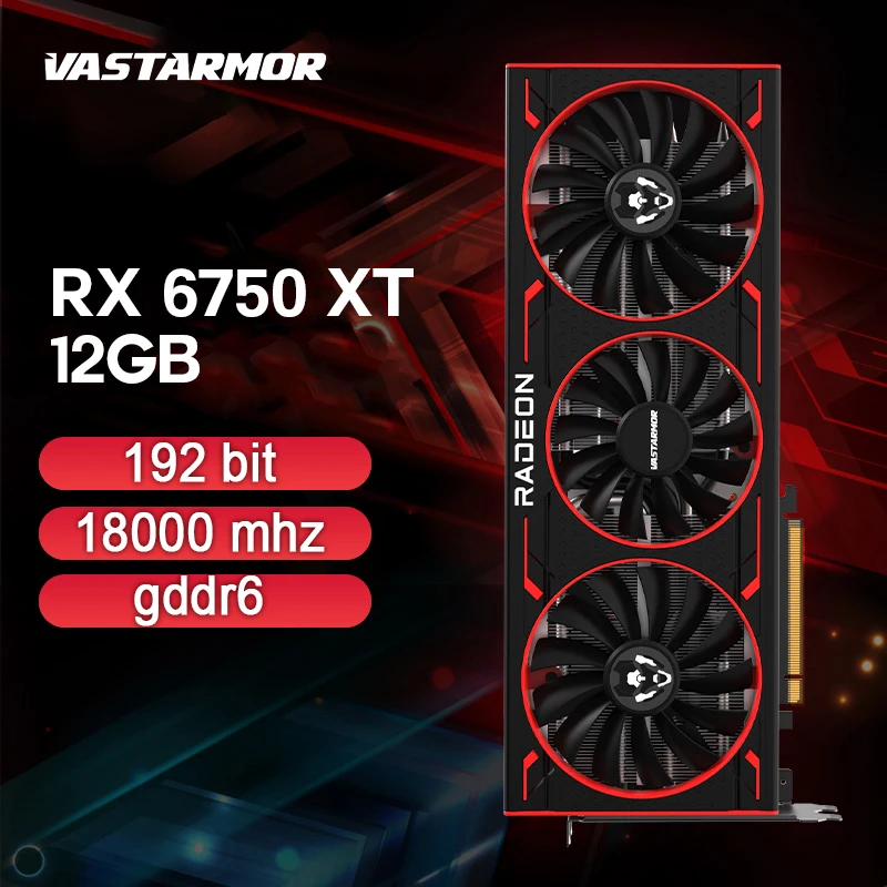 

VASTARMOR игровая видеокарта AMD Radeon RX 6750 XT, 12 Гб, gddr6, 18000 бит, МГц
