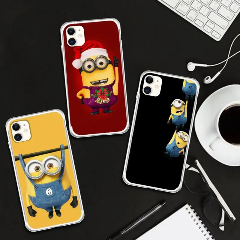 

Cute Cartoon Miniones Phone Case For Iphone SE 2020 6 6s 7 8 plus X Xr XS 11 12 13 Mini Pro Max Fundas Cover