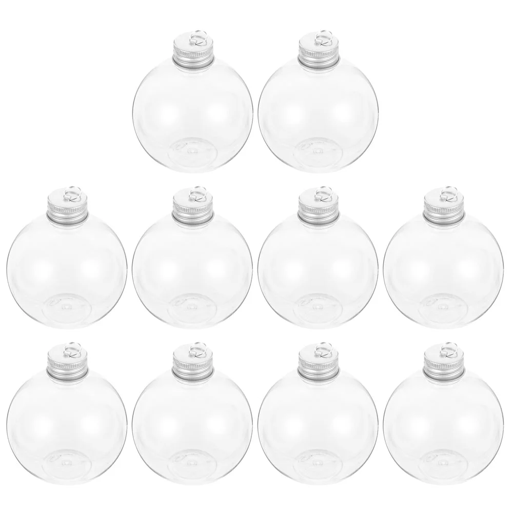 

10 Pcs Christmas Spherical Bottle Anti-leak Bottles Plastic Water Cold Drink Juice Portable The Pet Sealing Candy