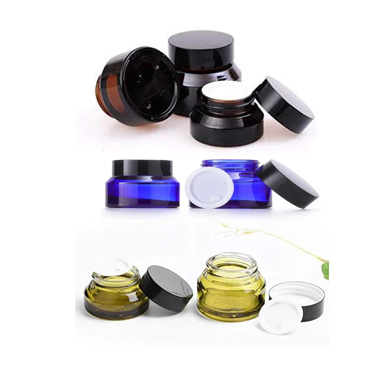 10Pcs 15-50g  Inclined Shoulder Cosmetic Jars Empty Cosmetic Travel Container  For Creams, Lotions, Body Scrub, Body Butter