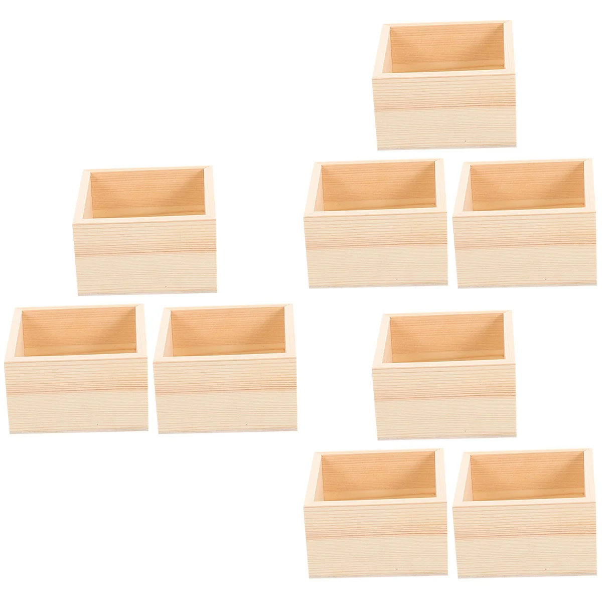 

9 Pcs Handicraft Wooden Box Small Storage Containers Organizer Crafts Jewelry Holder Cases