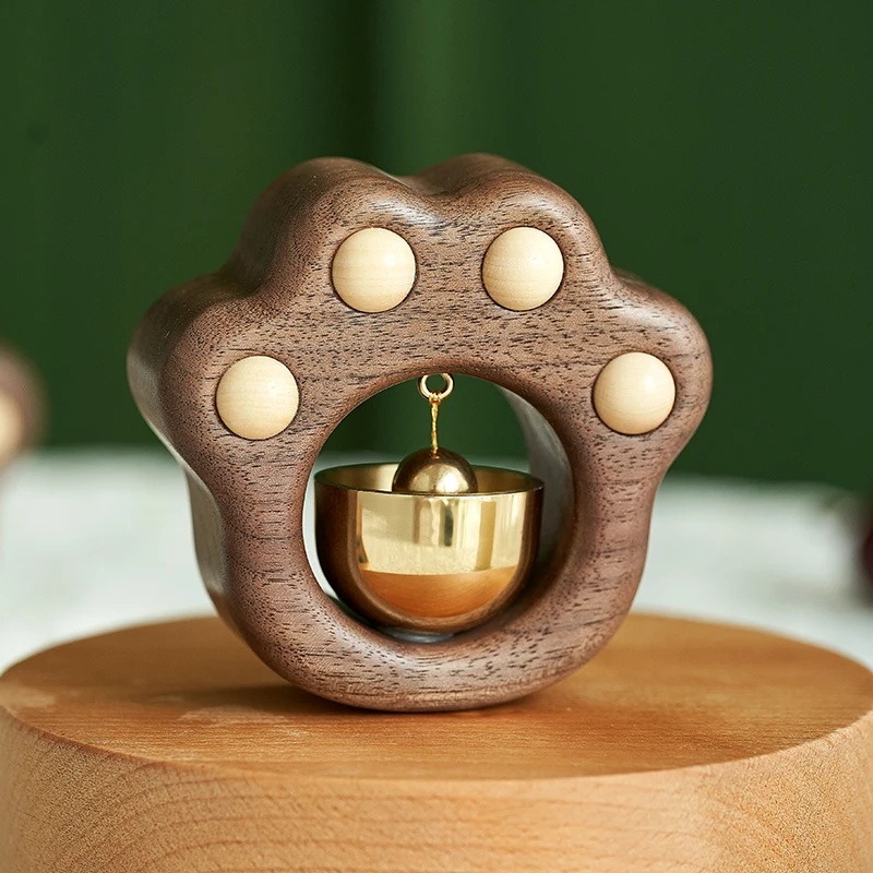 

Cat Claw Suction Door Style Wind Bell Gift Solid Wood Ornaments Gift Japanese Entry Reminder Home Decoration Accessories