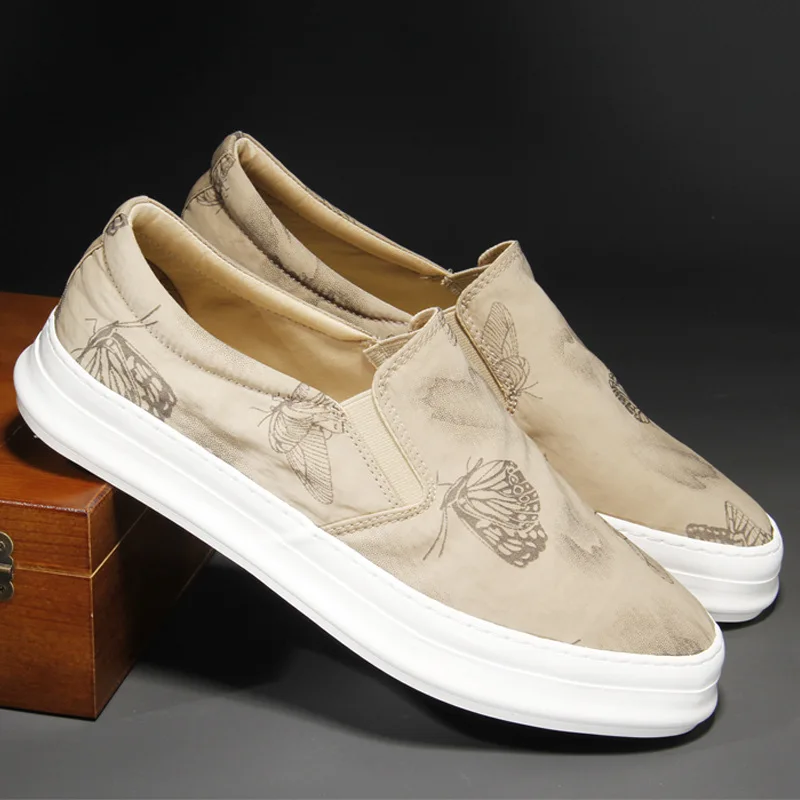 

Мужские кроссовки без шнуровки с принтом в виде бабочек, размеры 38-44