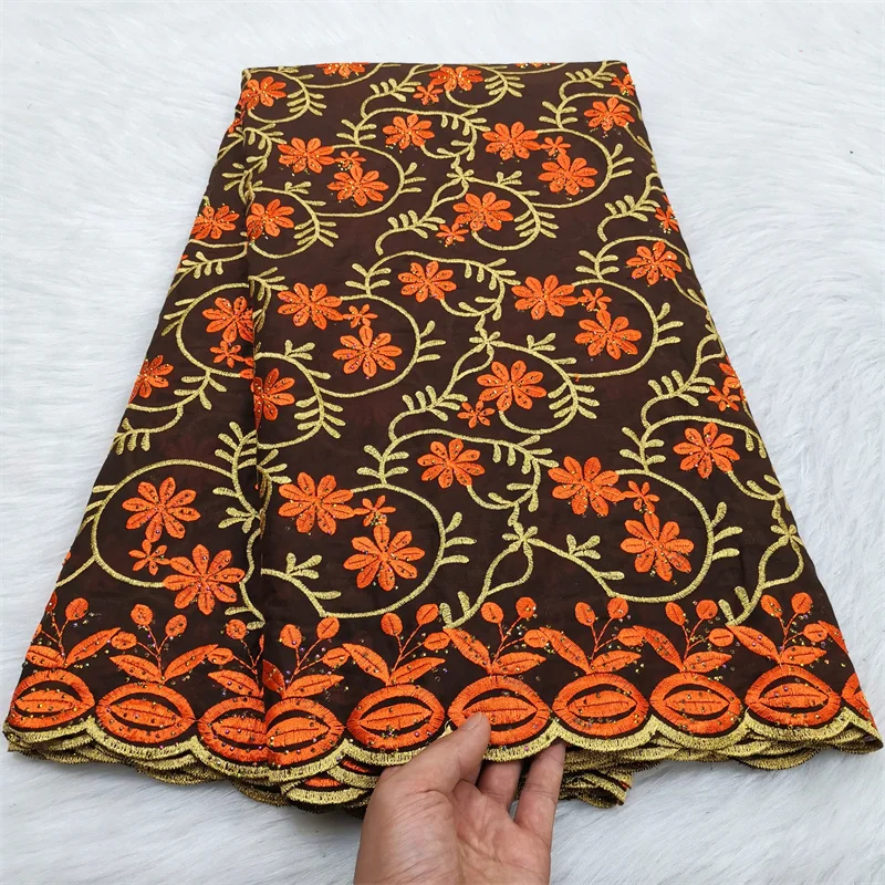 

Швейцарская Кружевная Ткань 5 ярдов, тяжелая вышивка бисером, африканские 100% хлопковые ткани, швейцарская вуаль, кружево, популярный Дубайский стиль 9L082301